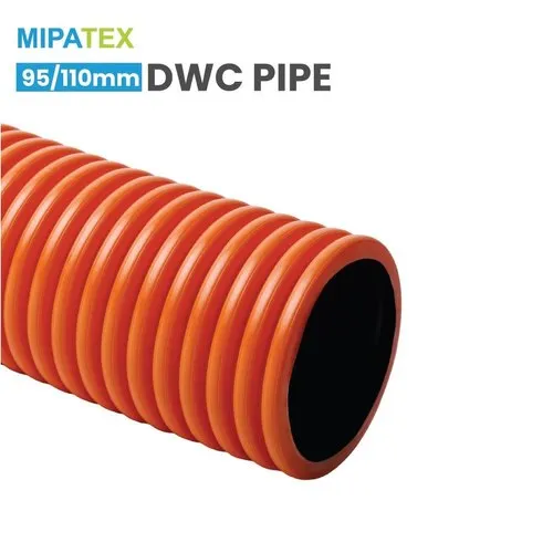 DWC Pipe 95/110mm, HDPE Double Wall Corrugated Pipe, Cable Ducting, Underground Electrical Conduits