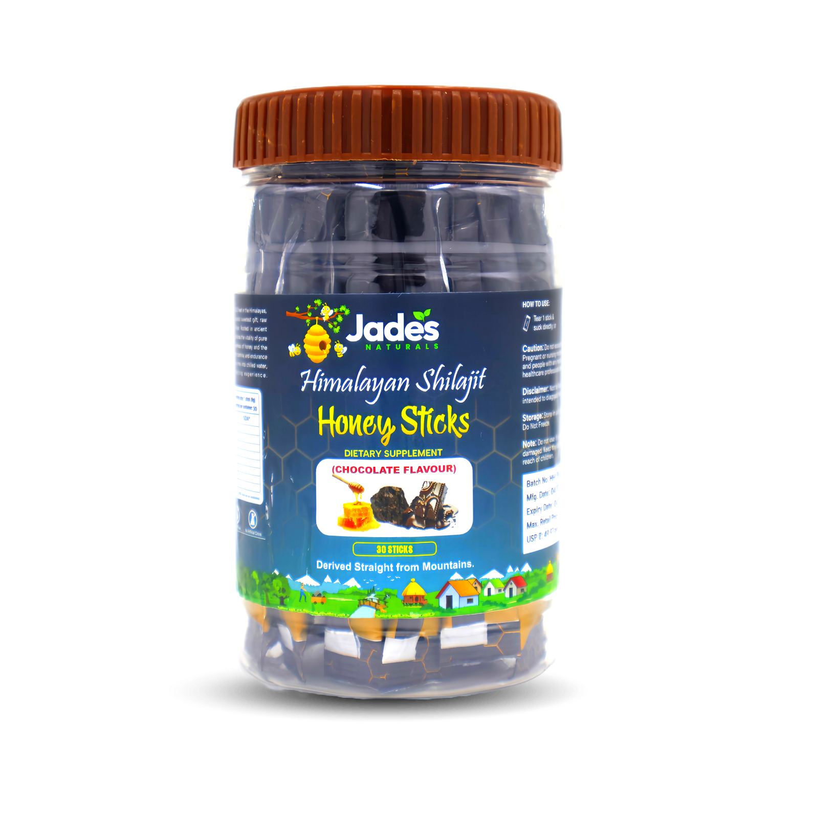 Jades Naturals Shilajit Honeysticks - Chocolate Flavour