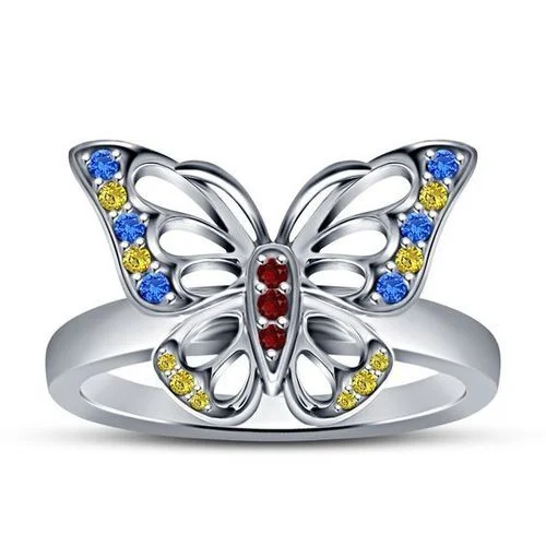 Butterfly Silver Ladies Ring