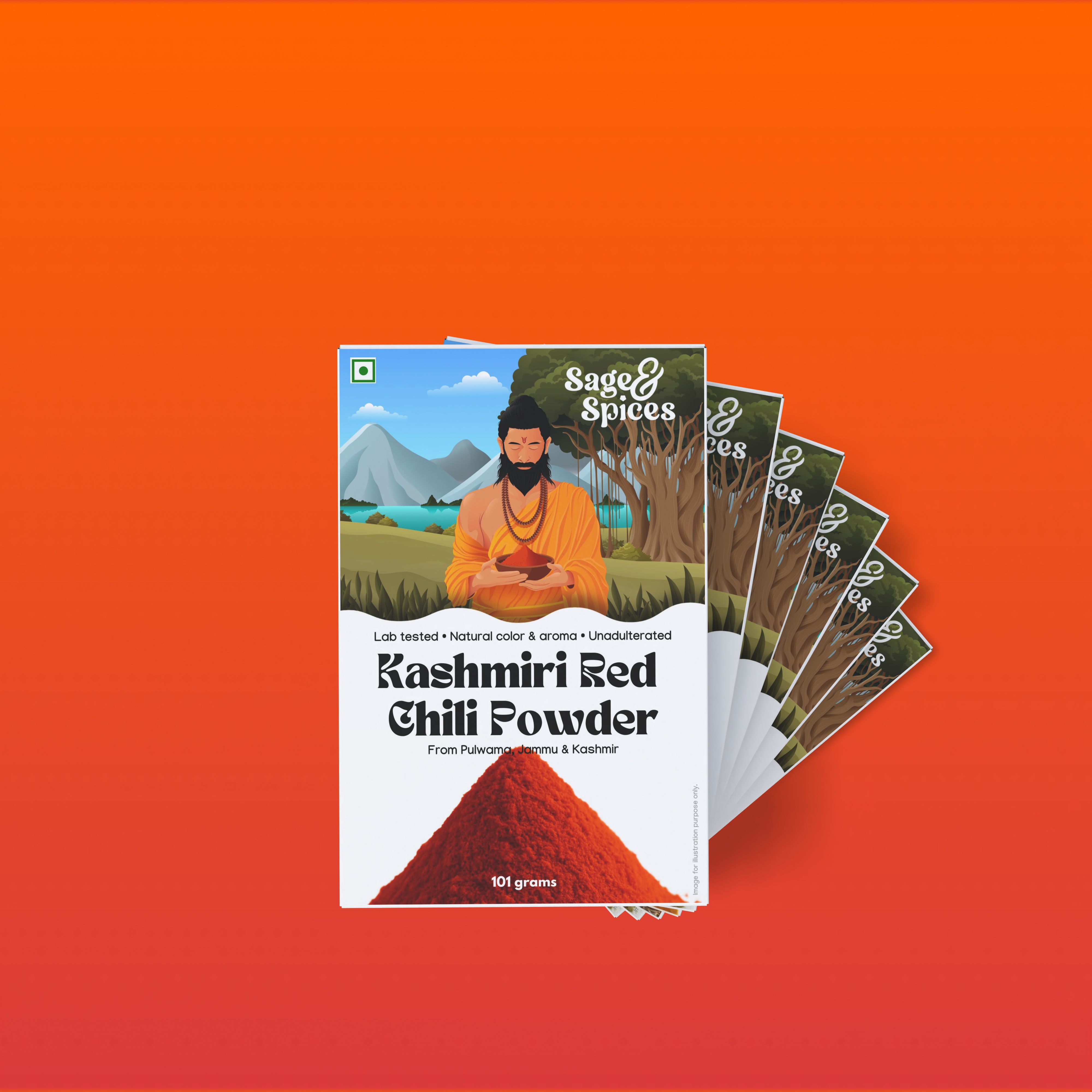 Sage & Spices Kashmiri Red Chili Powder  101 gram pack